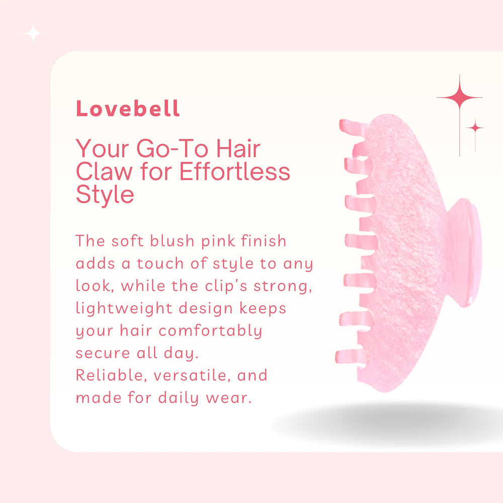 Light pink hair claw clip designed with rounded teeth and a smooth hinge for comfortable wear.