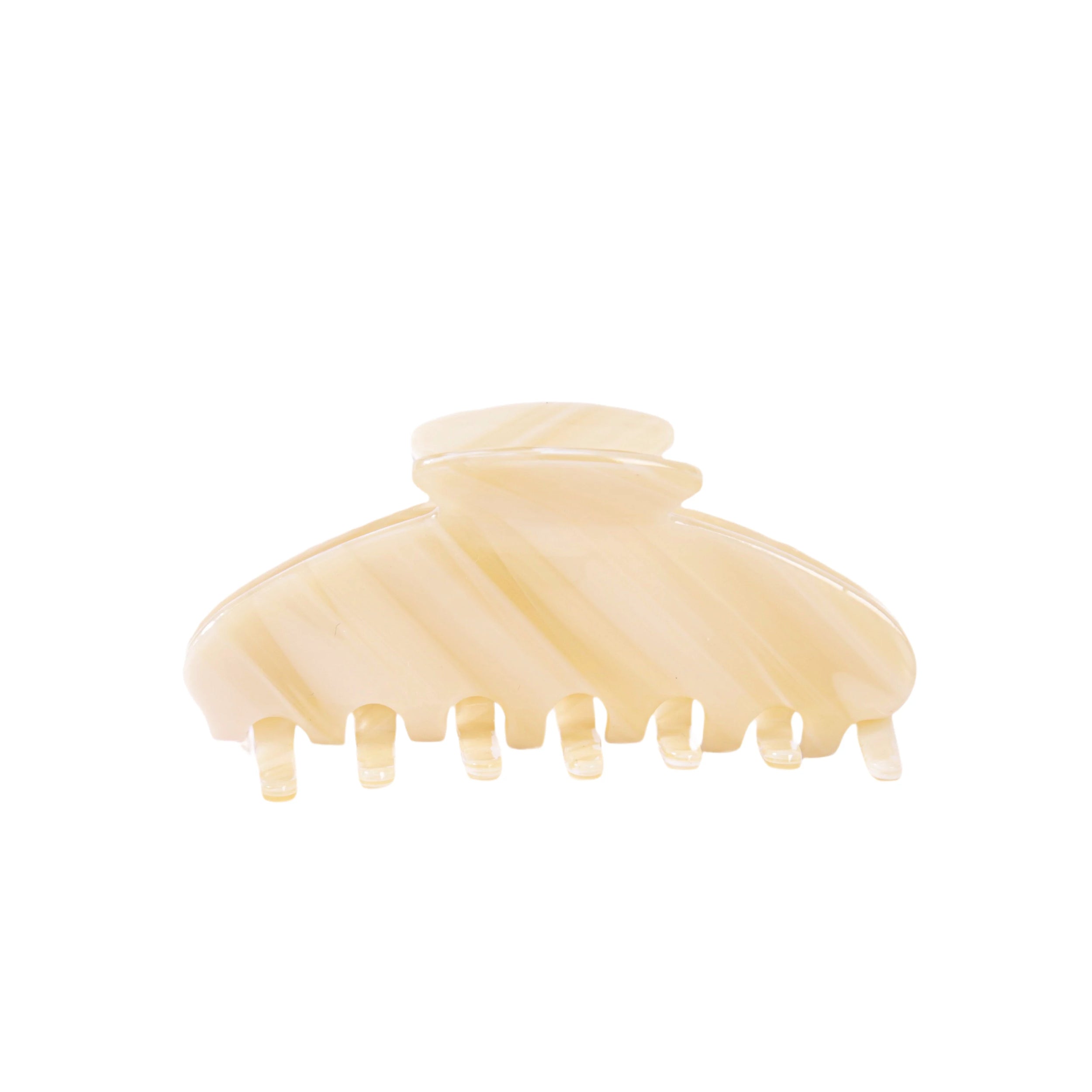 Large Cream Swirl acetate hair claw clip with strong grip and rounded teeth