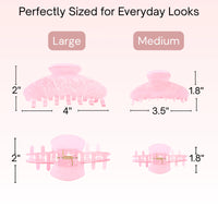 4-inch and 3.5-inch durable hair claw clip by Lovebell