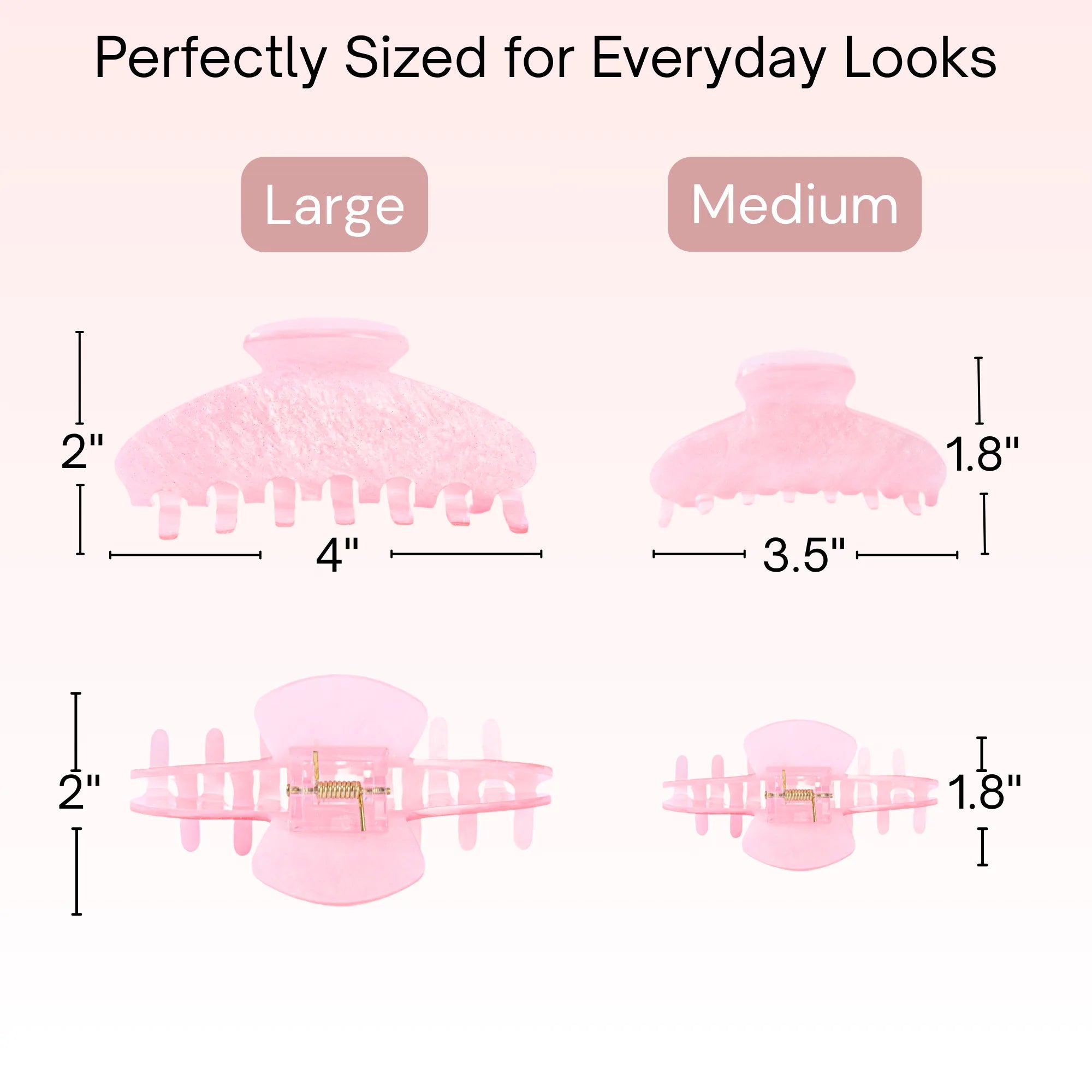 4-inch and 3.5-inch durable hair claw clip by Lovebell