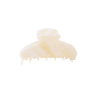 Medium cream swirl acetate hair claw clip with polished edges and secure teeth.